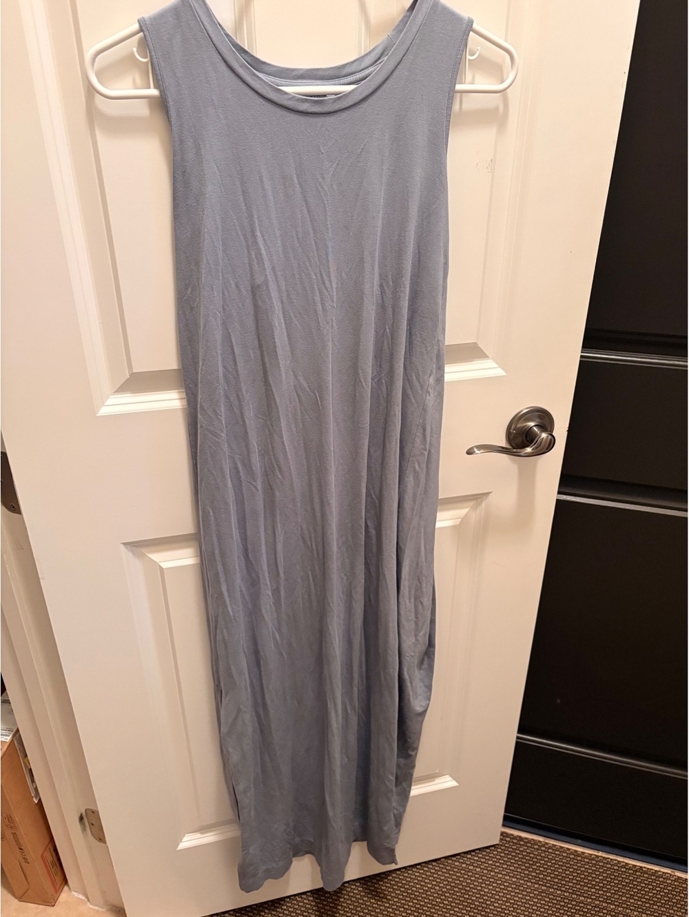 Cuyana Blue Sleeveless Maxi Dress Soft Fabric Quiet Luxury XS
